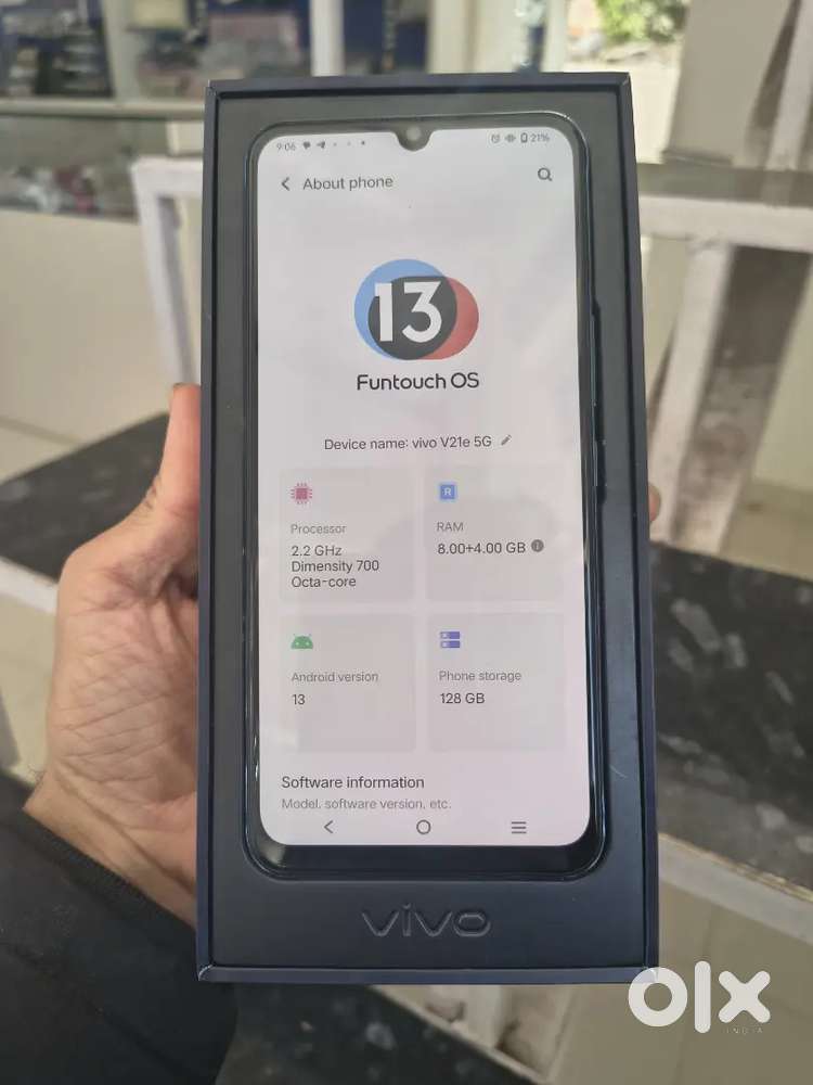Vivo 21 e 5g android smartphone with box