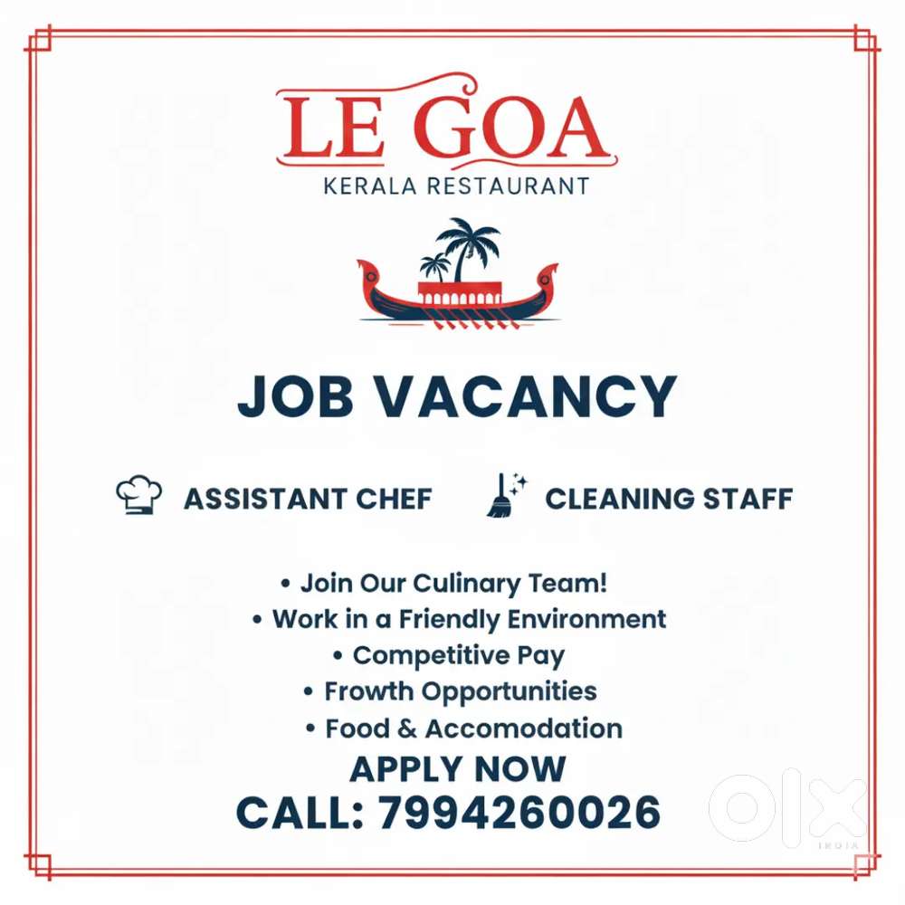 Assistant chef and cleaning staff