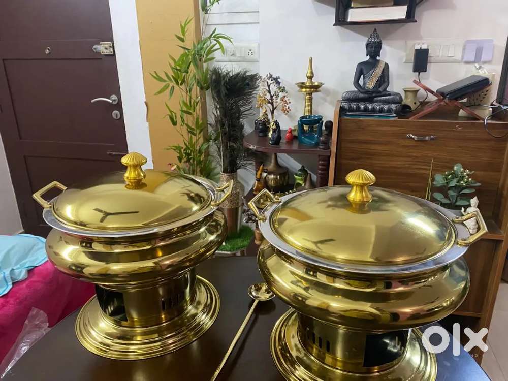 2 Premium Brass Chafing Dishes – Heavy Quality