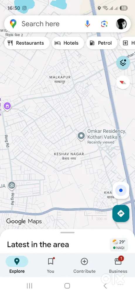 1BHK on rent Omkar residency