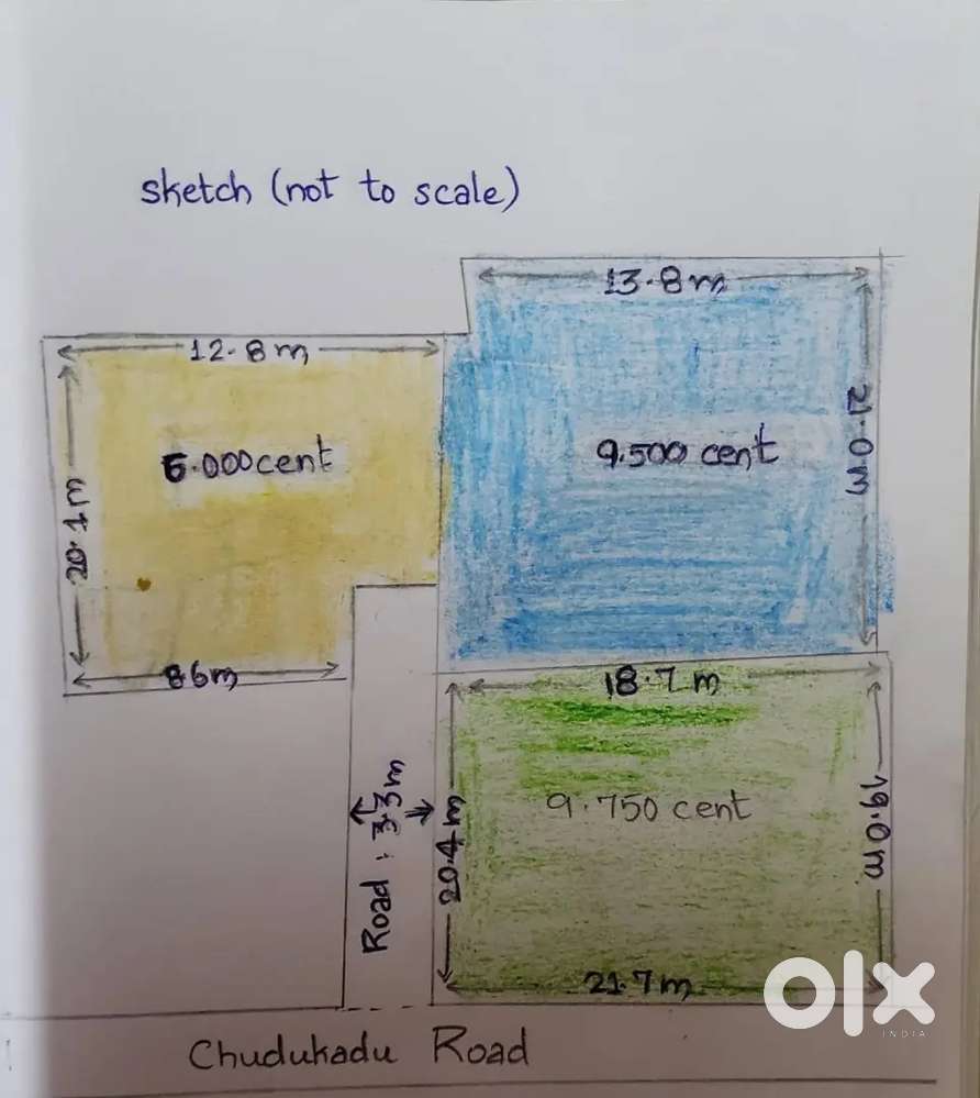 Plot for sale full or as plots or full 27 cents near to  arattukulam