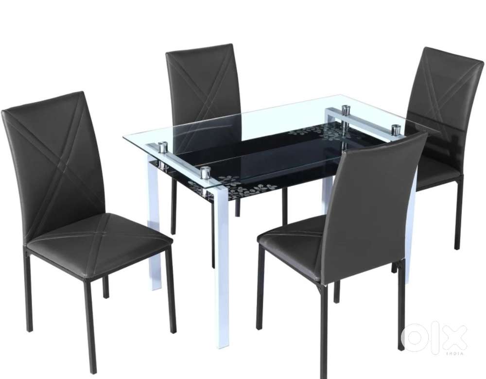 4 seater glass dining table