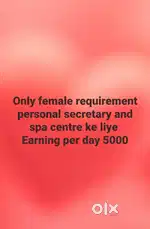 Only female requirement personal secretary and spa centre