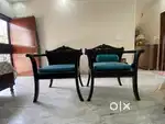 2 pure original sagwan wood make antique chairs and with dining table