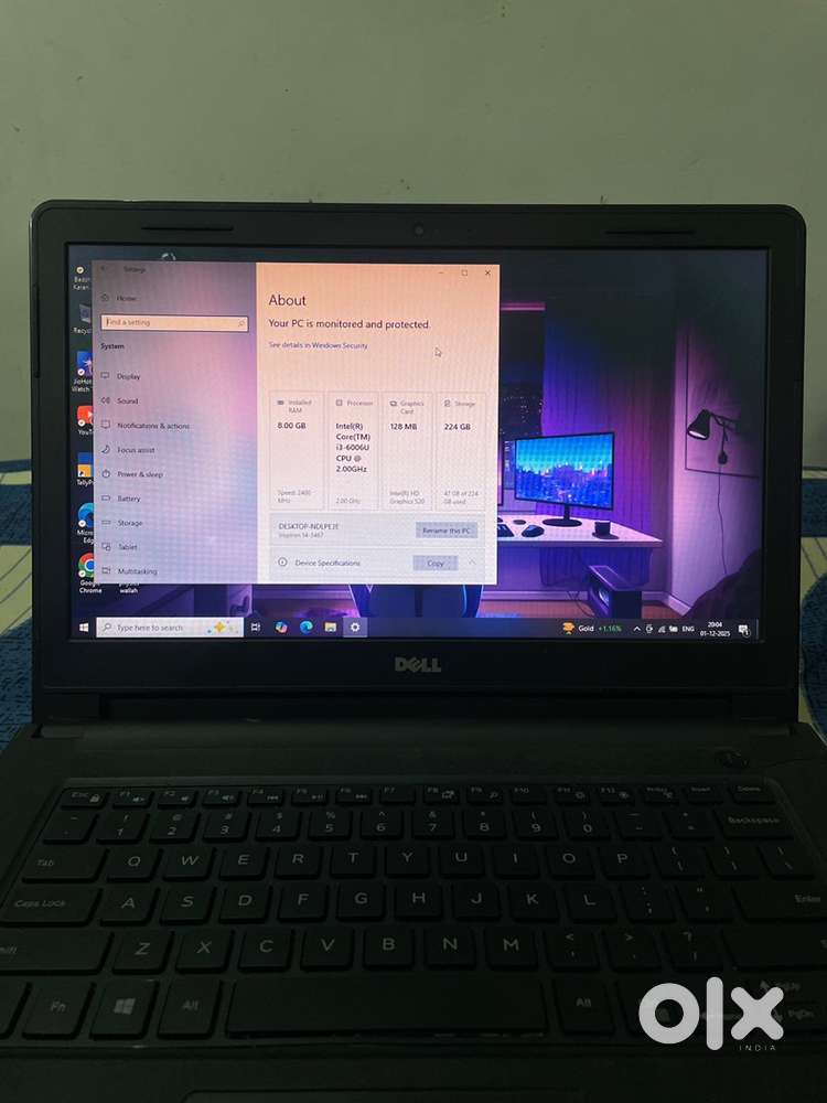 Dell laptop with wireless mouse