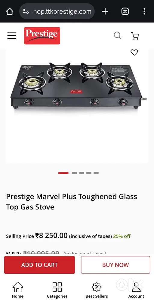 Prestige Gas Stove 4 Burner