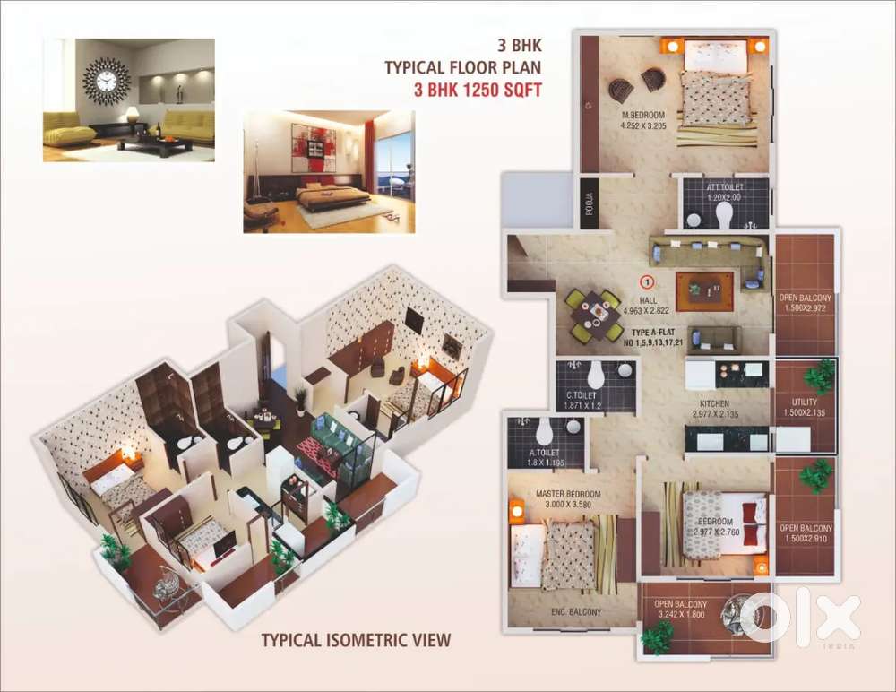 After 3 month possession, only few flats availble 2bhk or 3bhk flats