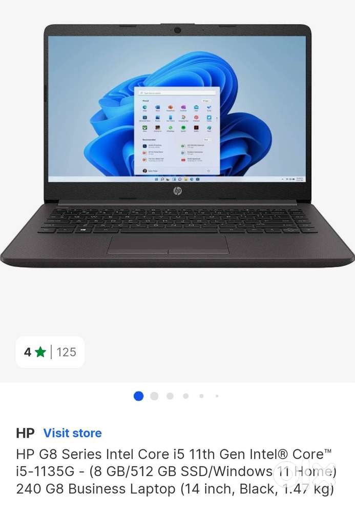 HP G8 i5 11th Gen 8GB/512GB Window11 Home 14 inch New One Time used