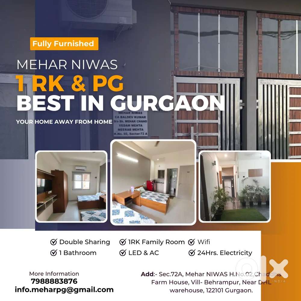 PG k liye cook chiye + Room cleaning bhi krni hai