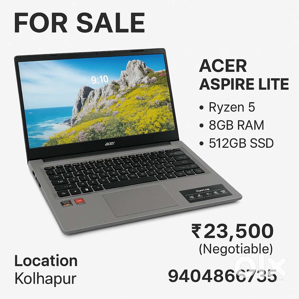Acer Aspire Lite Ryzen 5  8GB RAM  512GB SSD  Excellent Condition
