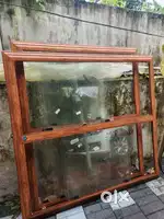 Window  showcase frame and glass shutters,
