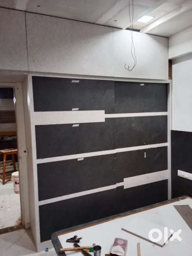 2 BHK flats office Bangalow in pop furniture colour work solution is