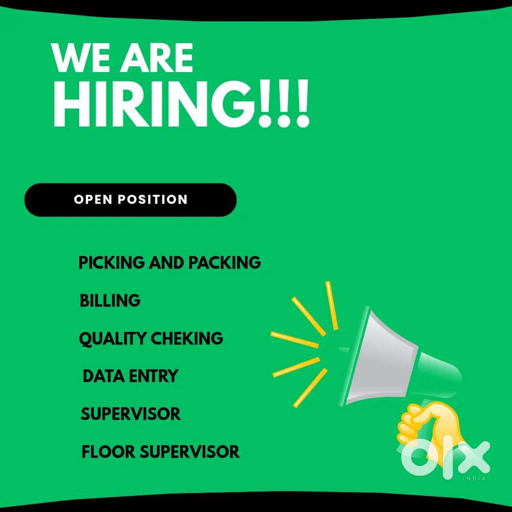 WE ARE HIRING FRESHER AND EXPERIENCE FOR WAREHOUSE