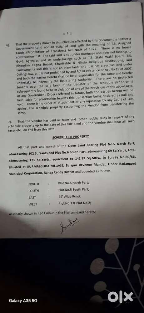 Urgent sale of 171 sq yard plot