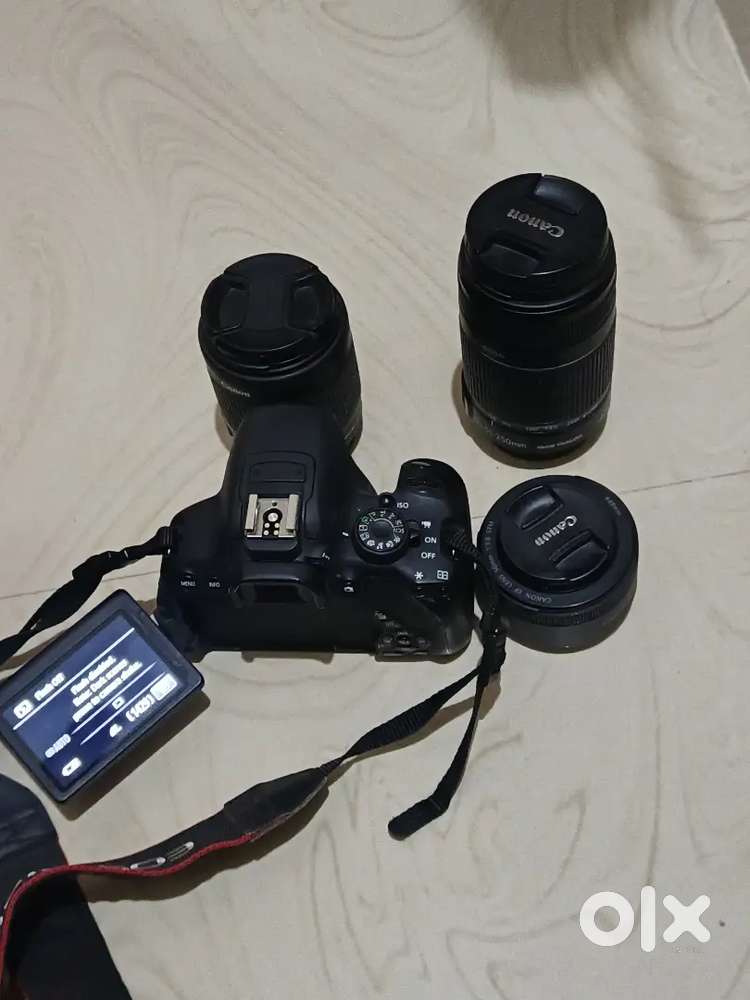Dslr camera 700d,  3 lence ,2 battery's, 1 mice, or 1bag, memorie card
