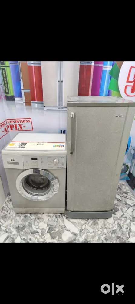 Combo fridge an washing machine = Samsung an IFB front load washing ma