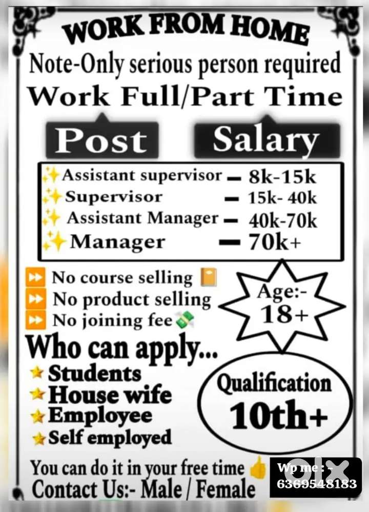 Work from home opportunity