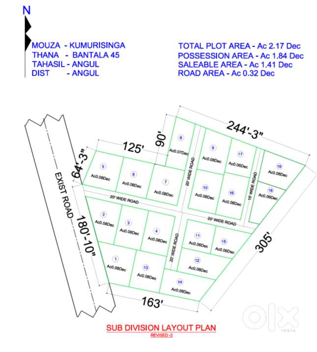 Plotting project - Plot for sale total area 2.5acer