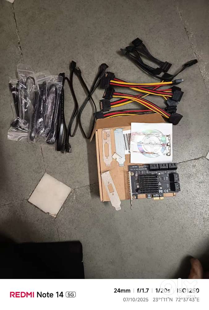 PCI CARD 10 HDD Support Up to 10 TB with All data n power cables