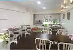 Brand new White And wooden Cafe Restaurant tables and Chairs