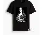 BLACK T-SHIRT printed