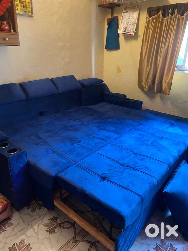 L shape sofa cum bed