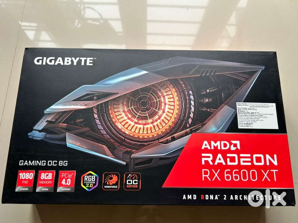Gigabyte AMD 6600 XT 8 gb graphics card