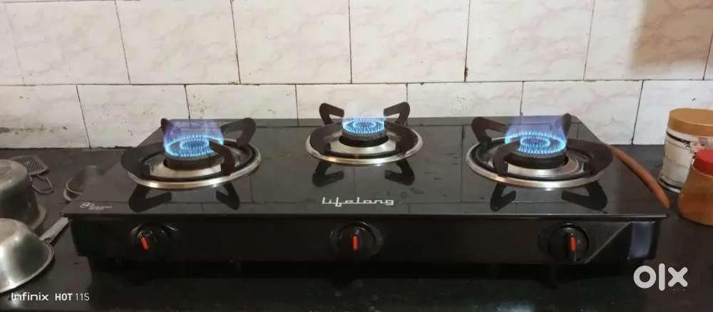 Glass body 3 burner gas stove