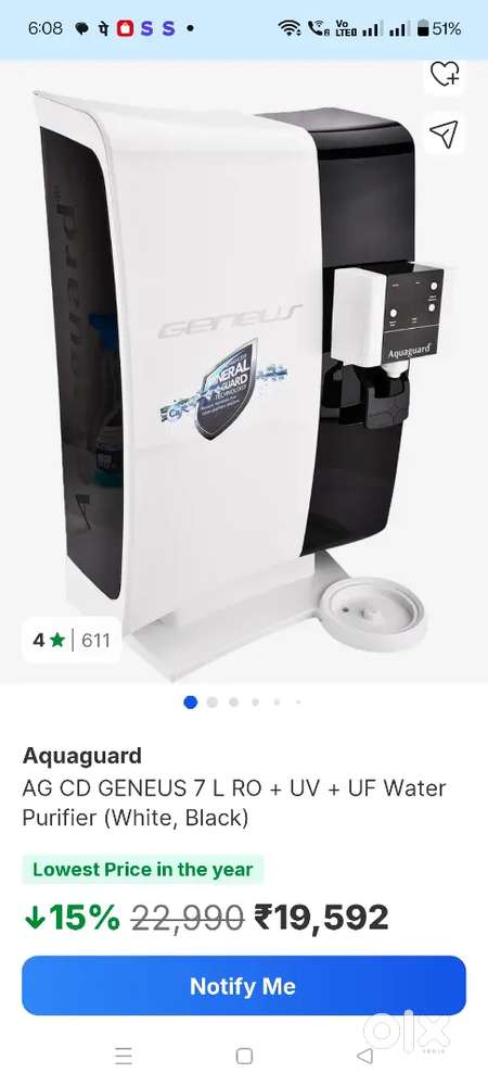 Aquaguard ro and uv