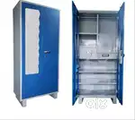 Double bed wooden and metal wardrobe