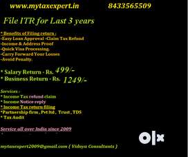 File Income tax return for last 3 years ,refund claim for last 6 year