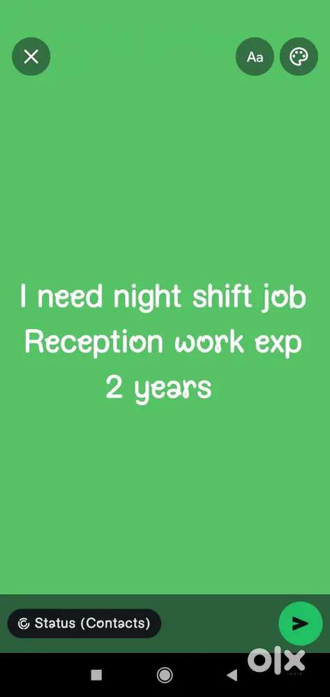 I need night shift job reception work