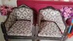 Good Quality Old Vintage Wooden Sofa Set -3 Seater + 2 Chairs