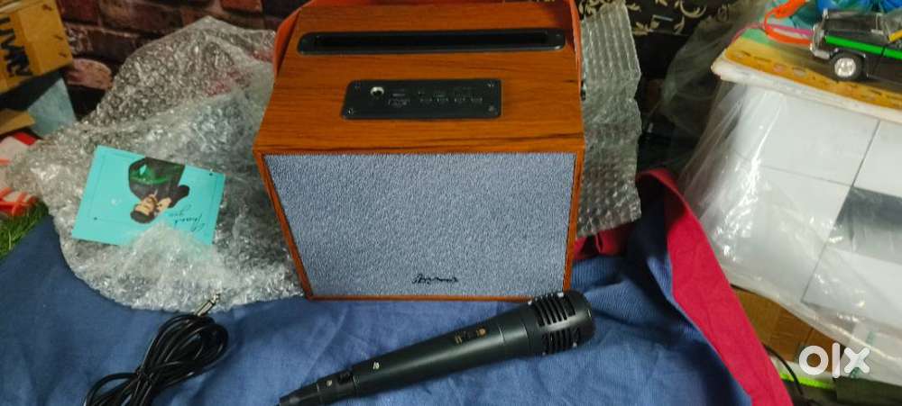 Wooden BAZZ smooth Bluetooth Speaker cum singing Mike for school