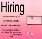 Sales Staff vacconcy for male & female