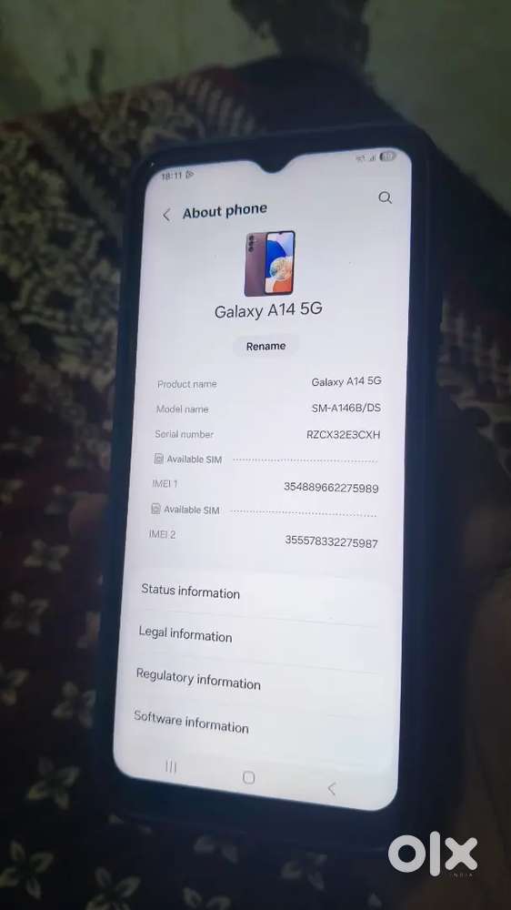 Argent sel Samsung galaxy a14 5G. 4/128