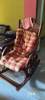 Wooden rocking chair and cushion