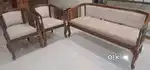 Elegant wooden 5 seater sofa set (3+1+1)