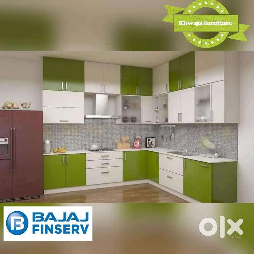 Khwaja furniture. New stylish Modular kichen. Bajaj finance available