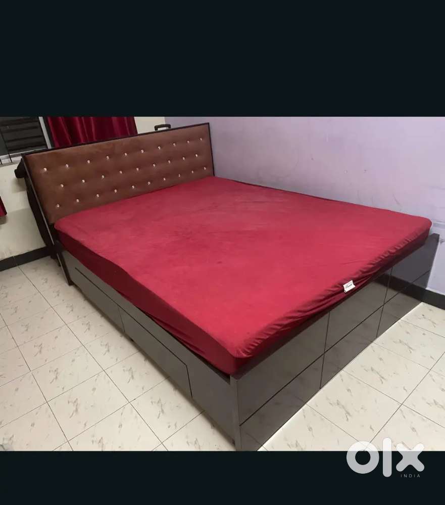Bed with storage and headboard