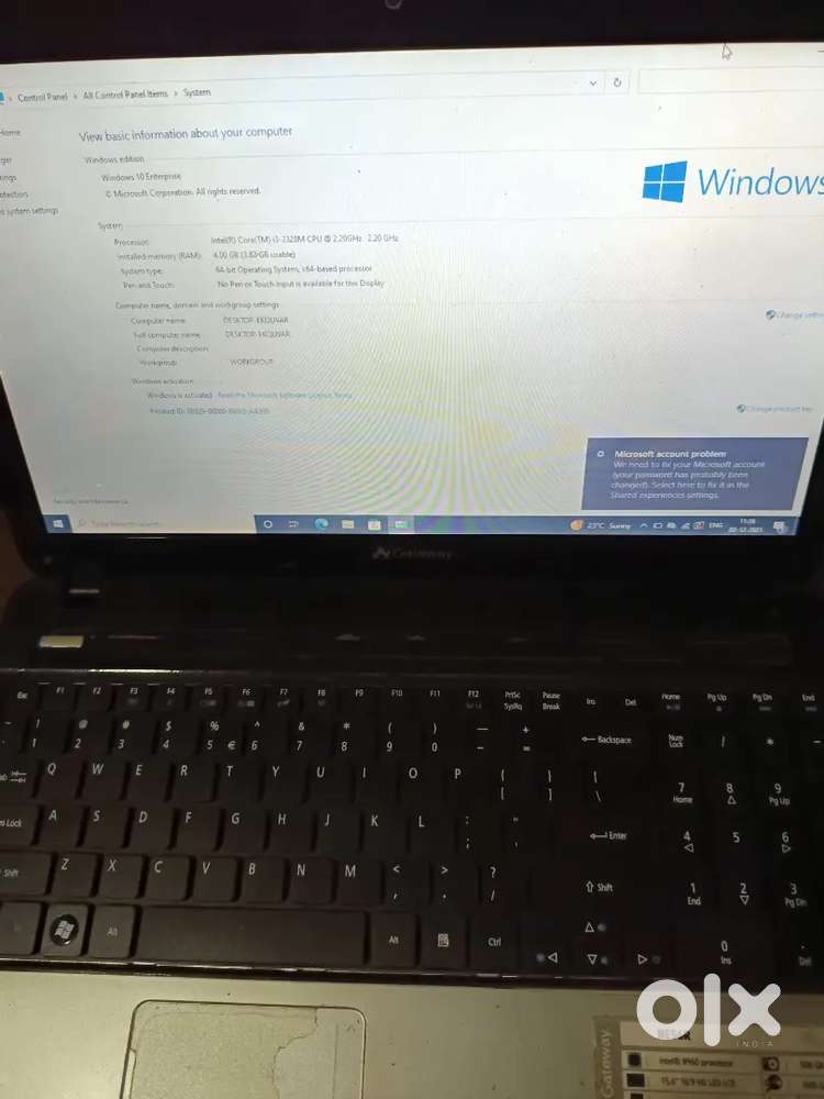 Acer laptop core i3 4gb 128 gb ssd window 10