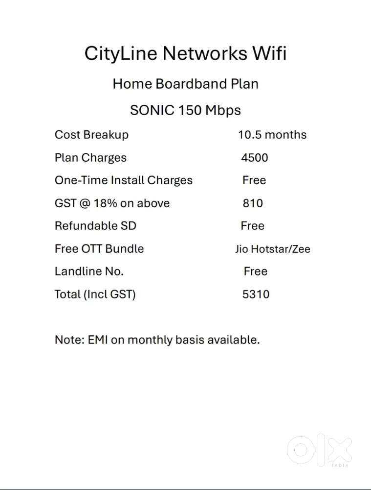 City Line networks wifi