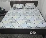 King bed with storage & mattress engineered wood size 79×72 mattres 5