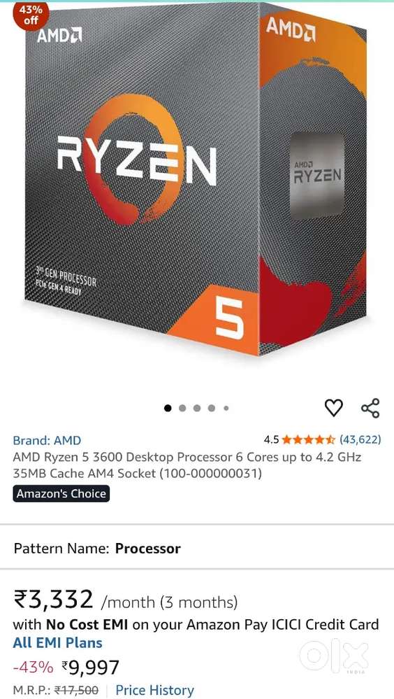 Amd 3600 processor and ram ddr4