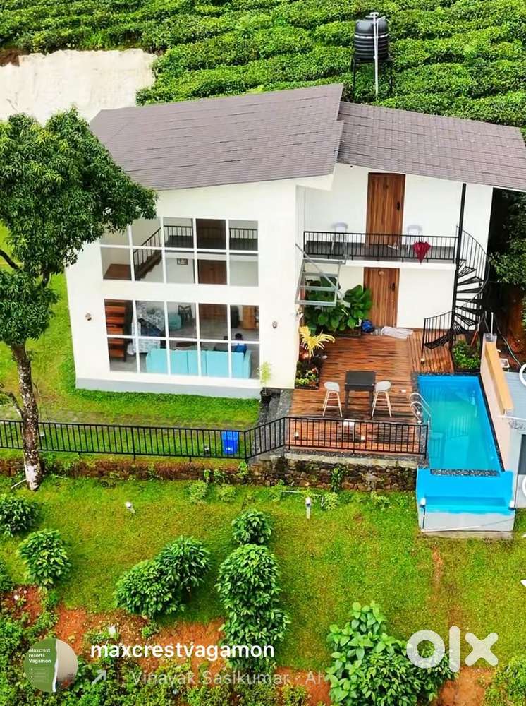 Resort 5 bed with pool with 1 lakh lease rent at vagamon