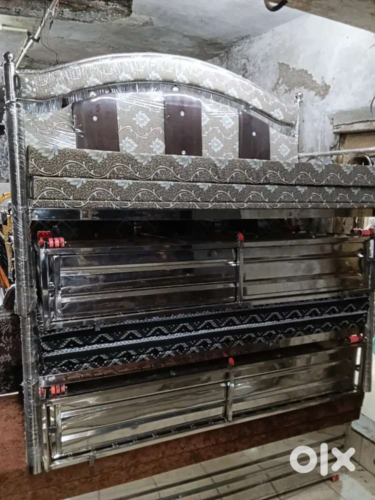 Brand new factory made stainless steel sofacumbed 5/6 ft 3 fold