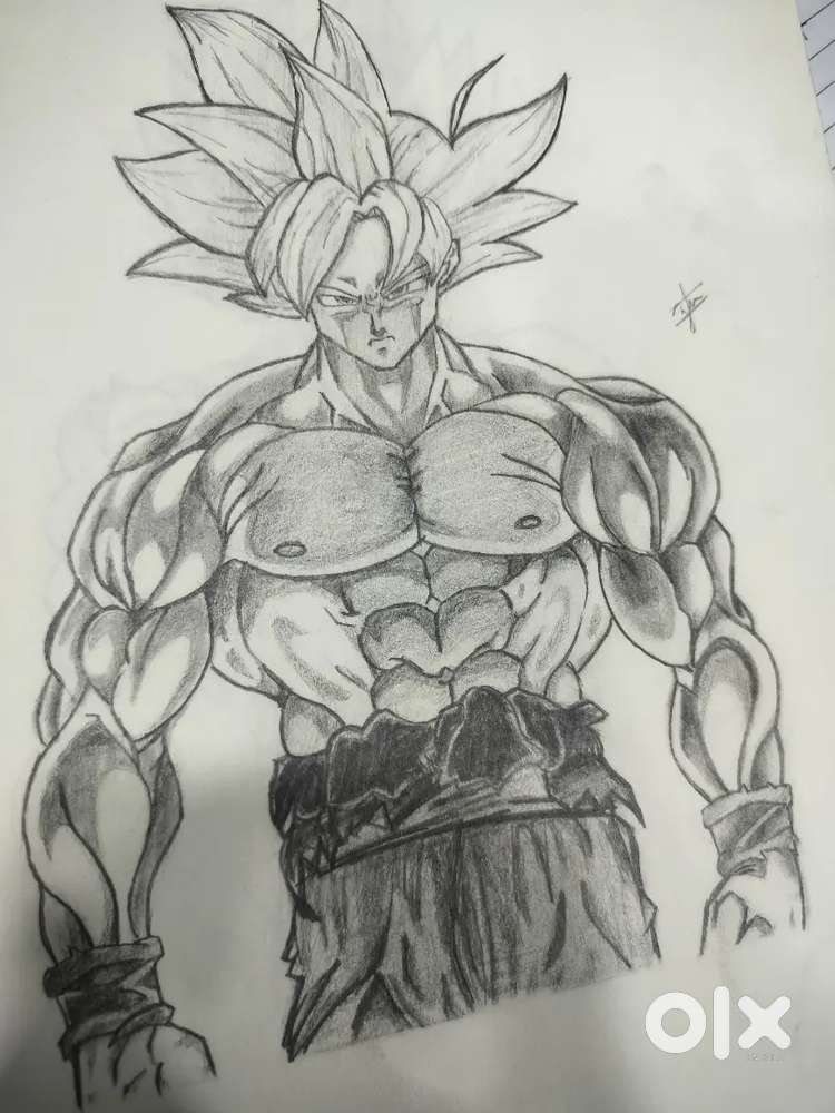 Sketch artwork of Goku character of Dragon ball Z