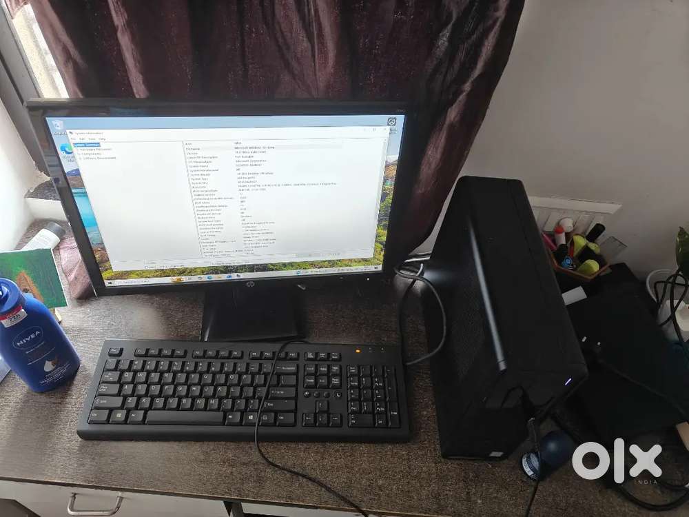 HP Desktop PC (Core i3, 8GB RAM, 1TB HDD) with HP Monitor + Webcam
