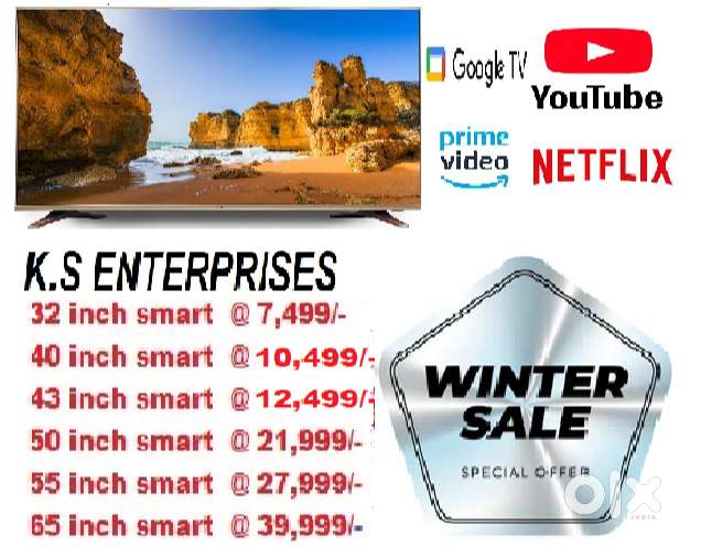 WINTER SUPER SALE 43 INCHES  SMART, 4K UHD LED TV IN 12,499 ONLY
