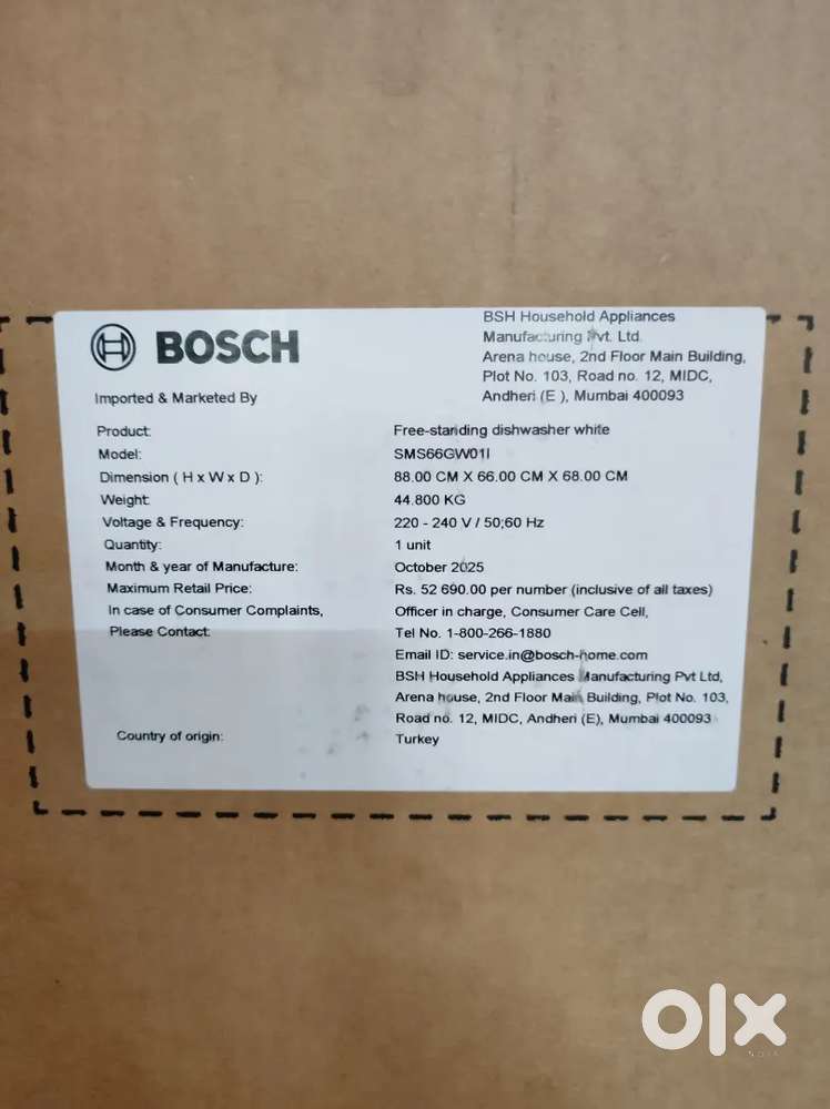 BOSH DISHWASHER SEALED AND UNOPENED